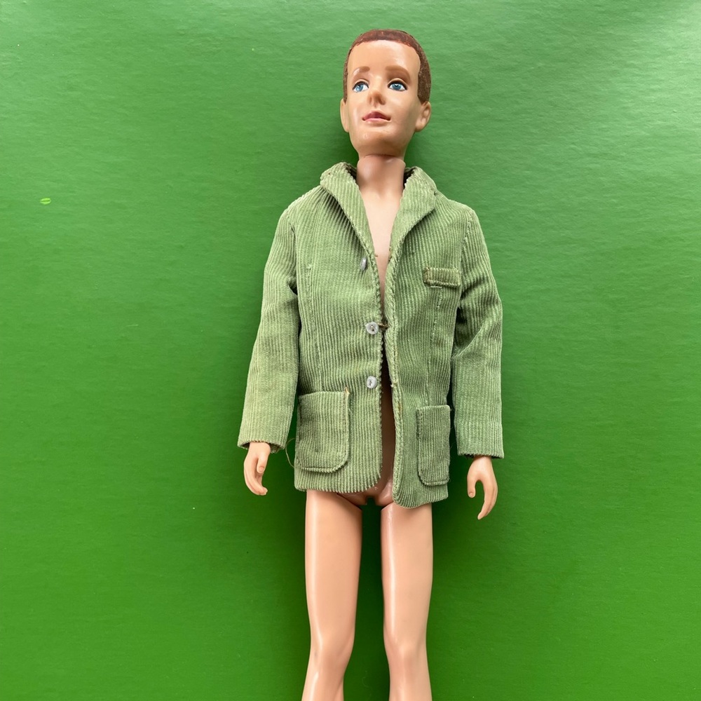 Vintage Ken Doll original green corduroy blazer